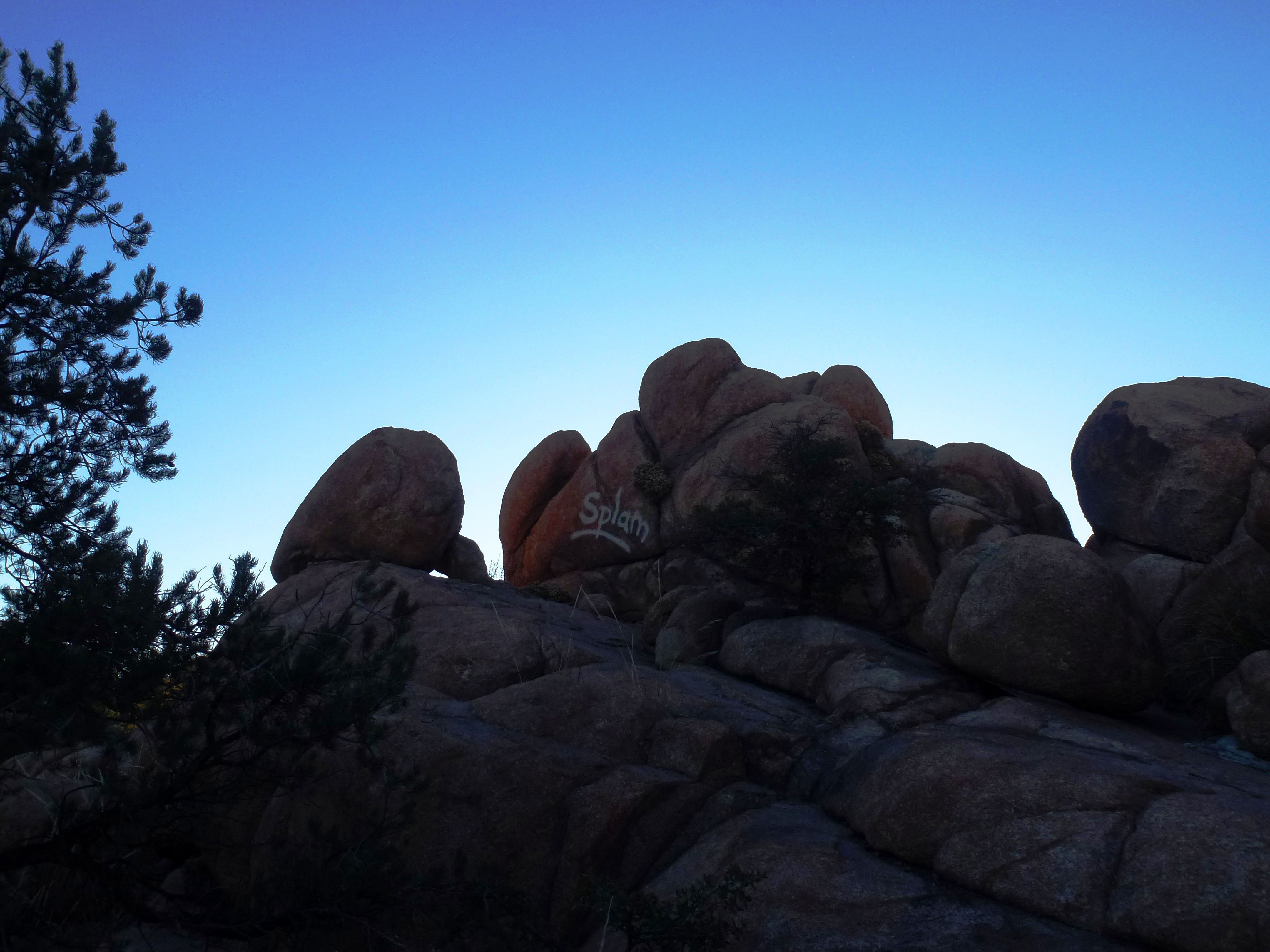 Granite Dells boulders silhouetted at blue hour in Prescott, Arizona
